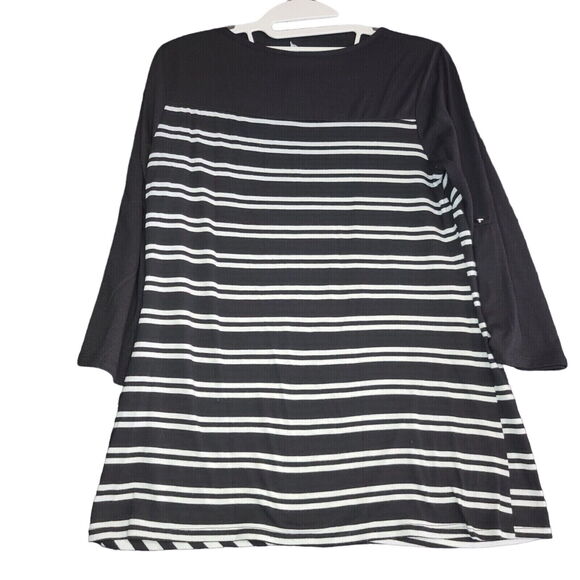 Ny Collection Womens Blouse Multi-Color Size S Polyester Blend Pullover Roll Tab - Picture 2 of 12